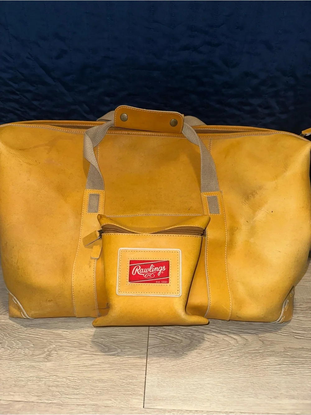Rawlings Heart of the Hide Baseball Glove Leather Duffle Bag Tan Rare Lombardo